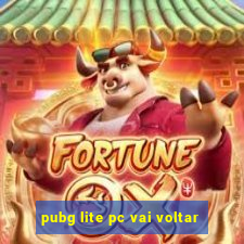 pubg lite pc vai voltar