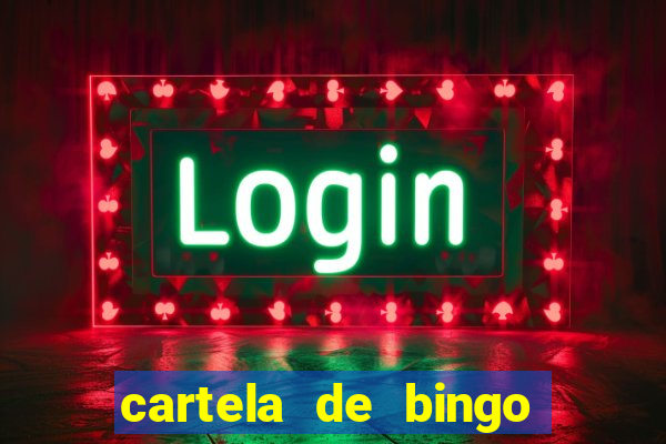 cartela de bingo cha de panela